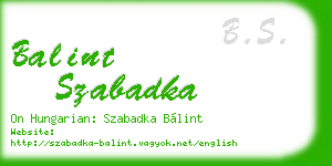 balint szabadka business card