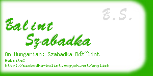 balint szabadka business card